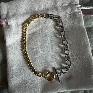 Gold & silver dual link bracelet